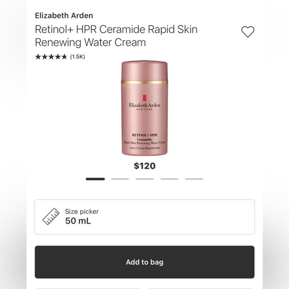 New Elizabeth Arden Retinol + HPR Ceramide Rapid Skin Renewing Water Cream 15ml - Picture 2 of 2